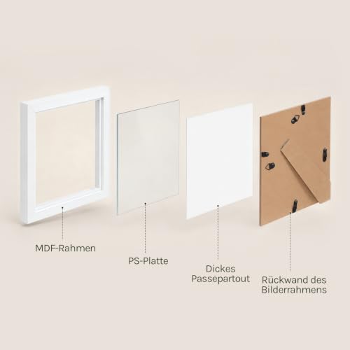 EUGAD 3d Bilderrahmen zum befüllen, 20x20 cm, Weiß, 1.5cm Tiefer – Ansicht 5