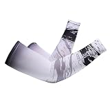 Ameble UV-Schutz, kühlende Armstulpen mit Tintenmuster, elastische, bequeme Anti-UV-Sportabdeckung für Gaming, Golfen, Radfahren, Angeln, Fahren, Joggen