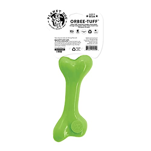 Planet Dog Orbee-Tuff Bone Green Dog Chew Toy, Medium #TOP1