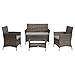 SVITA Brooklyn Gartenmöbel Poly Rattan Sitzgruppe Essgruppe Set Sofa-Garnitur Lounge Braun