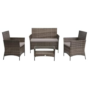 SVITA Brooklyn Gartenmöbel Poly Rattan Sitzgruppe Essgruppe Set Sofa-Garnitur Lounge Braun