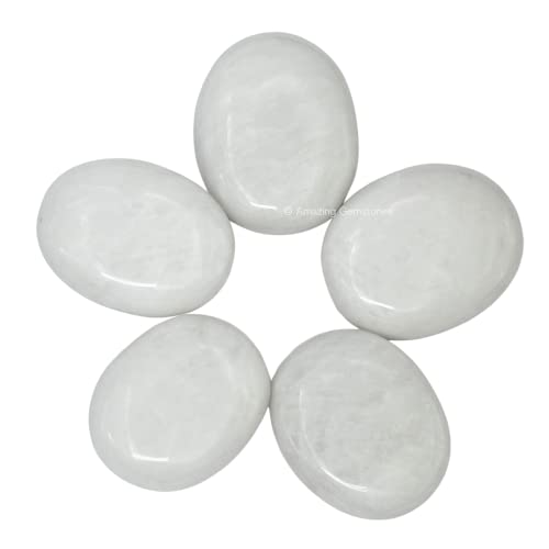 Image of Amazing Gemstone Snow Quartz Crystals and Healing Stones - Large Palm Stone Crystals Piedra - Crystal for Good Luck, Balanced Positive Energy, Meditation - Unique Stocking Stuffers, Gifts for Women