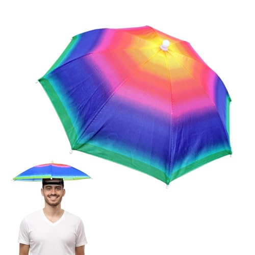 SULIUDAJI Sombrero Paraguas De Cabeza, Sombrero Paraguas Con Banda Elástica, Impermeable Y Reutilizable, Paraguas Manos Libres Adecuado Para Pesca Playa Camping Senderismo Actividades Aire Libre