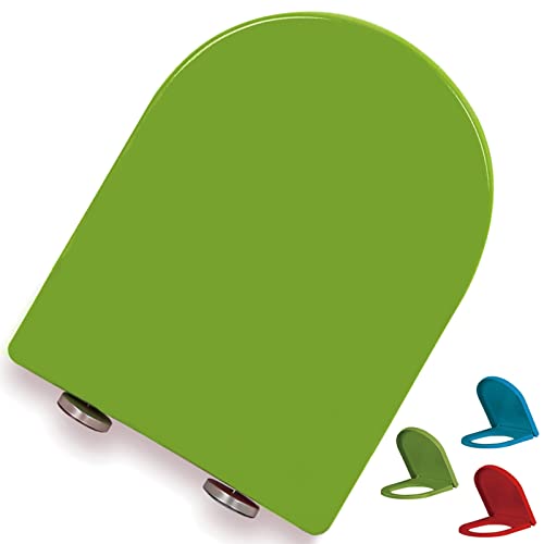 Asiento del baño, Asiento de inodoro en forma de D, cierre suave y lento con bisagras ajustables de liberación rápida, asiento de inodoro de polipropileno (PP), fijación superior sencilla (Color : Gr