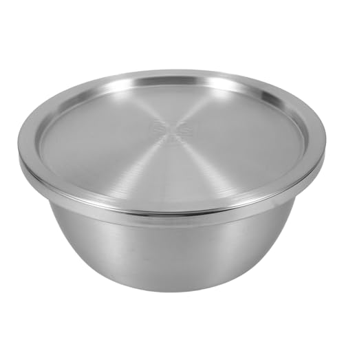 HEALEEP Cuenco De Mezcla Redondo De Acero Inoxidable Con Tapa Lavado y Escurrido De Verduras Frutas Pasta y Mariscos Para Cocina y Hogar Mediano