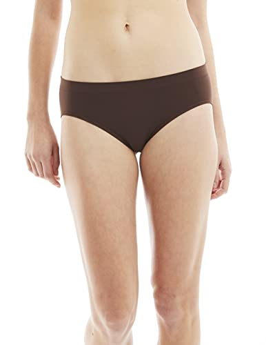 Kalon 6 Pack Women's Hipster Brief Nylon Spandex Underwear (Medium, 6PK Chocolate) - Thumbnail 2