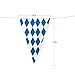150 Feet Oktoberfest Pennant Banner Flag - 5 Packs Double Side Oktoberfest Bavarian Party Blue White Check Decorations Flags for Bavarian Beer Outdoor Indoor Decor