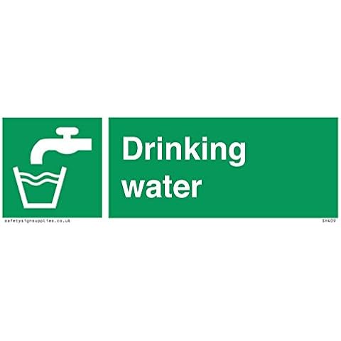 Viking Signs SH409-L15-V"Drinking Water" Sign, Vinyl, 50 mm H x 150 mm W Cover