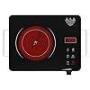 Portable Electric Cooktop 110V, 1800W Electric Stove Infrared Hot Plate with Knob Control, Nafewin Single Burner Countertop Burner with Handle, 4-Hours Timing Setting, Compatible for All Cookwares