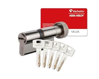 Vachette Cylindre à Bouton VELIX 30x30 - Finition Nickelée - Résistance Bumping, Perçage et Crochetage - 5 Clés Réversibles, Carte de Propriété et Brevet Exclusif jusqu'en 2036 - Garantie 2 Ans