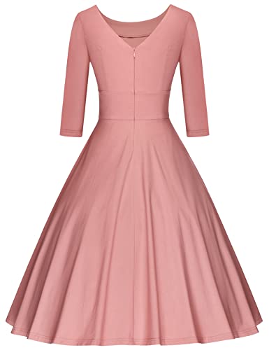 Image of GownTown Women's 1950s Vintage Dresses Short Sleeves Cocktail Stretchy Party Dresses with Pocket