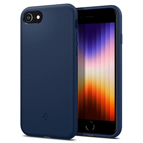 Image of Spigen Sillicone Fit Back Cover Case for iPhone SE 2022 | iPhone SE 2020 | iPhone 7 | iPhone 8 (Sillicone | Navy Blue)