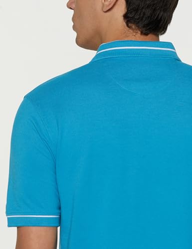 Image of Peter England Men's Regular Fit Insignia Half Sleeve Polo T-Shirt | Cotton Rich | Premium Pique Weave