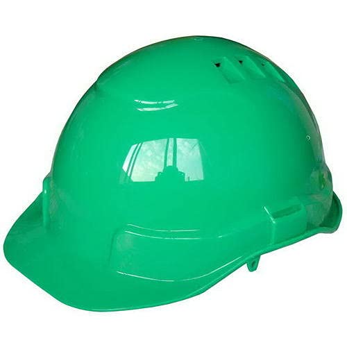 Safety Helmet Hard Hat Head Protection Outdoor Work Head Safety Helmet - Green (Pack of 10)