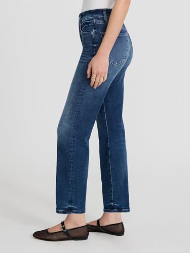 EXPRESS Women’s Straight Ankle Jeans – High Rise Figure-Balancing Stretch Denim – Medium Wash3