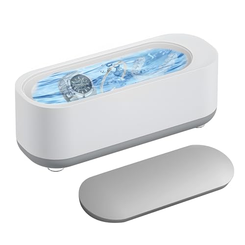 Ultrasonic Jewellery Cleaner, Portable Ultrasonic Jewelry Cleaner Glasses Cleaner Machine 45000Hz, Professional Sonic Cleaner, Low Noise Ultrasonic Cleaner Machine for Jewelry, Ring, Watches, Dentures