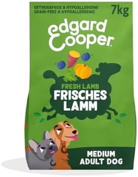Edgard & Cooper Hundefutter trocken Getreidefrei für Medium Adult Hunde (7kg), frisches Lamm, ausgewogene Ballaststoffe für die Darmgesundheit, Natürliche, hypoallergene Rezeptur,