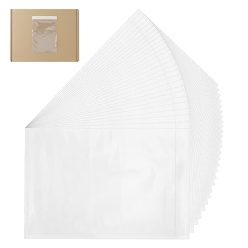 Oqqlin - Oqqlin 200 Pcs Clear Packing List Envelopes Bulk, 9.8 x 6.7 Inch Self-Adhesive Shipping Label Sleeves Waterproof Packing Slip Pouches for Mailing Documents, Invoices, Shipping Labels