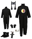 ZNZXYCOS Anime Kankuro Cosplay 1st Black Jumpsuits Black Hat Men's Suit Halloween Costumes (Medium)