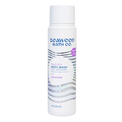 Seaweed Bath Co. Hydrate Body Wash - Lavender - Hydrating Foaming Cleanser with Soothing Natural Ingredients - Vegan, Paraben and Sulfate Free Shower Gel for Men and Women - 12 oz
