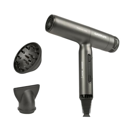 G3 Ferrari G30067 Monna Lisa – Sèche-cheveux brushless, 2000 W, 3 vitesses, 5 niveaux de température, fonction ionique, avec diffuseur, Anthracite