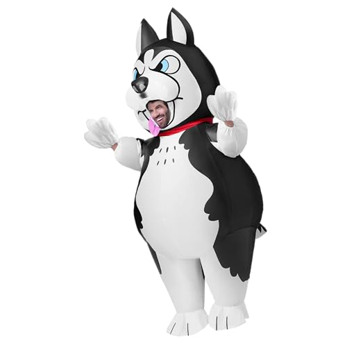 Spooktacular Creations Costumes gonflables pour adultes, costumes gonflables Husky complet, costumes gonflables d'animaux amusants pour Halloween, fêtes à thème cosplay – vue 8
