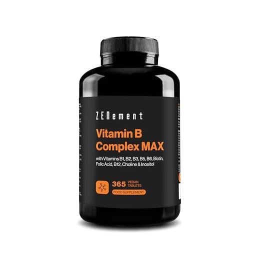 Vitamin B-Komplex Max, 365 Tabletter | 8 B-Vitaminer + kolin och inositol | Mest komplett och hög dos | Vegan | av Zenement
