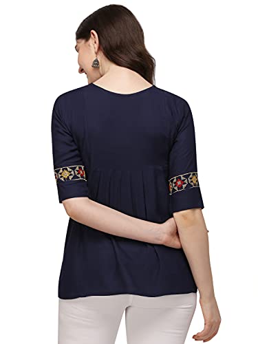 Image of Riva Enterprise Rayon Fabric with Embroidery Stitched Top