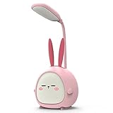 digjobk lampada tavolo portable led desk lamp foldable light cute cartoon desk lamp recharge reading light eye protective colorful night light(color:pink)