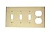 Leviton P38-I 4-Gang 3-Toggle 1-Duplex Device Combination Wallplate, Standard Size, Ivory