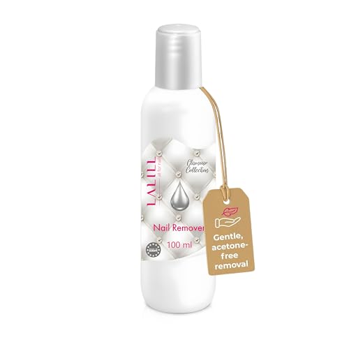 LALILL Solvente per Smalto 100ml - Rimuovi Smalto Senza Acetone - Rimozione Facile e Veloce - Nail Polish Remover Delicato - Formula Aceton Free per Unghie Sensibili
