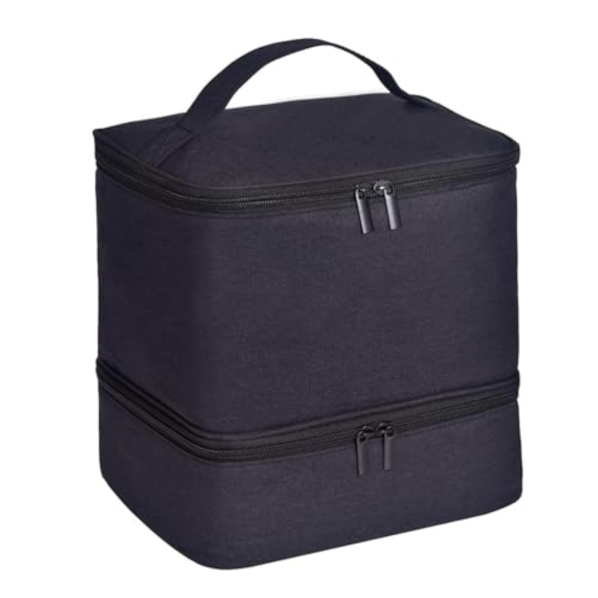 Double Layer Nail Polish Organizer Tote Bag for Makeup, Black