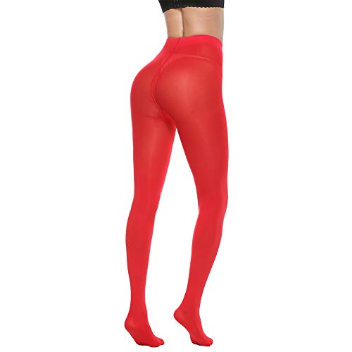Image of MANZI Microfibre Tights for Women, Semi Opaque Solid Colored Footed Pantyhose 70 Denier