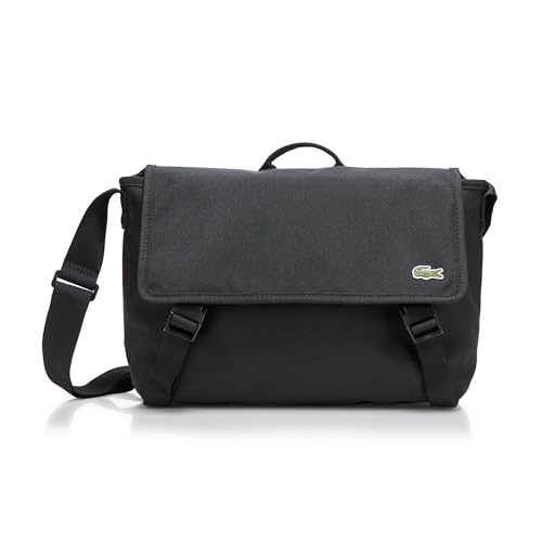 Lacoste Bolsa Mensageiro Neocroc masculina, preta, tamanho único, Preto, Bolsa carteiro Neocroc