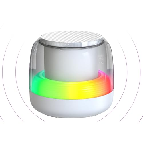 Altavoz Portátil,Altavoz Inalámbrico 5.0 con Subwoofer y Luz RGB - Reproductor de Audio Portátil con 7 Luces Respiratorias Degradadas para Playa Coche Acampada Piscina Exteriores