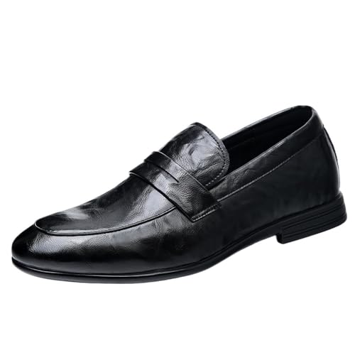 Men's Genuine Leather Slip On Loafers Spring Fashion Korean Style Soft Sole Casual Dress Shoes Comfortable Versatile Trendy Footwear
