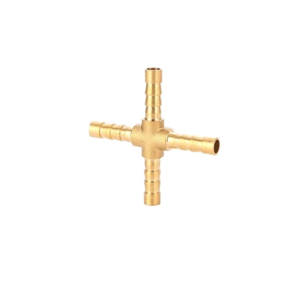 Hose Barb Adapter Cross 4 Way Barbed Pipe Fitting Coupler Adapter, Crossed Pagoda 4-Way Divider, Water Fuel Air Line Fittings(5mm)