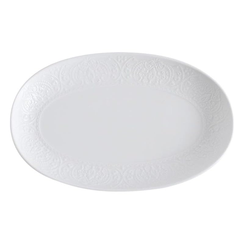 Talerze do serwowania Talerz Ceramiczny Talerz Rybny Wytłaczany do użytku domowego Zachodni Stek Nordic Kreatywny Ciasto Deser Zestaw do serwowania (L)