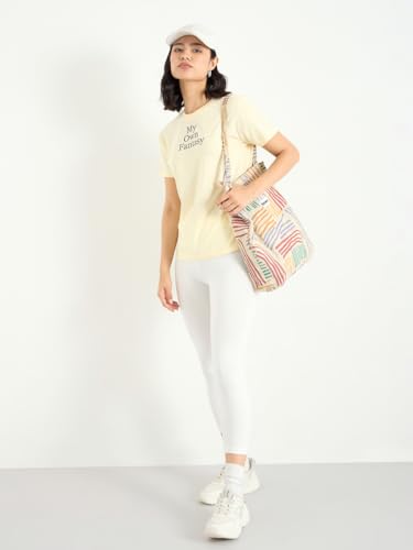 بنطلون لجينجز كابري للنساء من ستايلي، مقاس M، اوف وايت