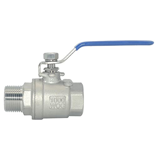 DAN SPEED Full Port Ball Valve Male x Female S304 Stainless Steel Heavy Duty for Water, Oil, and Gas,1000WOG (3/4inch)