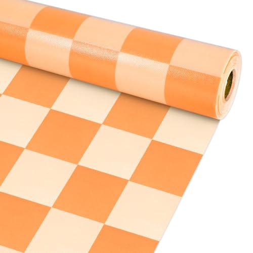 Orange Checked Bulletin Board Roll Non-Woven Fabric Poster 15.55" x40ft