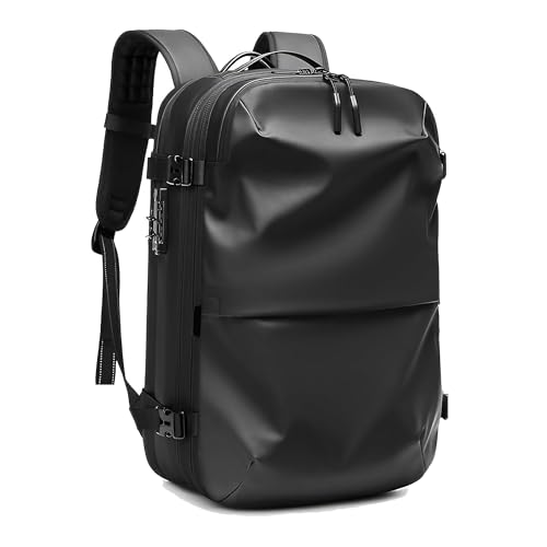 Vacuum Seal Travel Backpack with Vacuum Compression Seal System, 60L Expandable Travel Backpack, Air Compression, Water Resistant, TSA Lock, Carry-On Suitcase Luggage (Black)