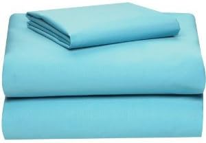 Twin Extra Long 100% Cotton jersey Sheet Set - Soft and Comfy - By Crescent Bedding Aqua Blue Twin XL