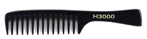 H3000 Detangler Ceramic Carbon Comb Static- In "Black" + A-Viva Magic 4 Sided Nail Buffer