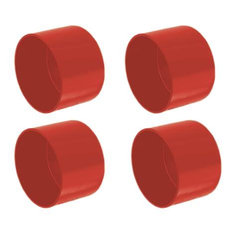 Image of 4Pcs Rubber End Caps ID 38mm (1-1 /2 inch) Red Flexible Protective Caps Soft Elastic Dustproof Cover for Rod Tube Screw Bolt