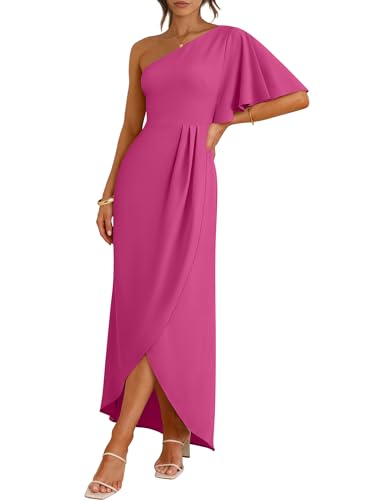 ANRABESS Womens One Shoulder Formal Midi Dresses 2026 Summer Wrap