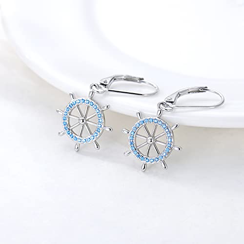 Anchor Dangle Earrings 925 Sterling Silver Nautical Leverback Drop Earrings Sailor Earrings Anchor Nautical Jewelry Halloween Gifts For Women Girls #TOP3