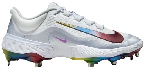 Nike Alpha Team Huarache Elite 4 Chaussures basses en métal, blanc/violet, 47.5 EU