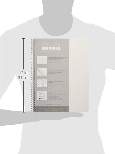 Miniatura 3 de RHODIA 193101C - Cuaderno de espiral (encuadernado completo) blanco - A4+ - A rayas - 160 páginas desmontables - Papel Clairefontaine 2.82 ozm