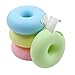 Produktbild Klebefilm Klebebandabroller Tischabroller Tape Abroller - Donut Form Mini Bandschneider Schreibtisch Accessoire Fester Stand FüR Schule, Zuhause Und BüRo, Pink Gelb Blau GrüN 4 StüCk